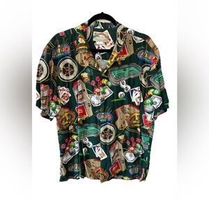 Vintage Paradise Found Casino Aloha Shirt Large Rayon Made in Hawaii